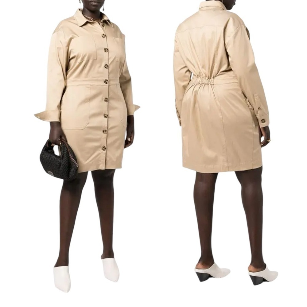 11 HONORE Teedra Mini Long Sleeve Shirt Dress